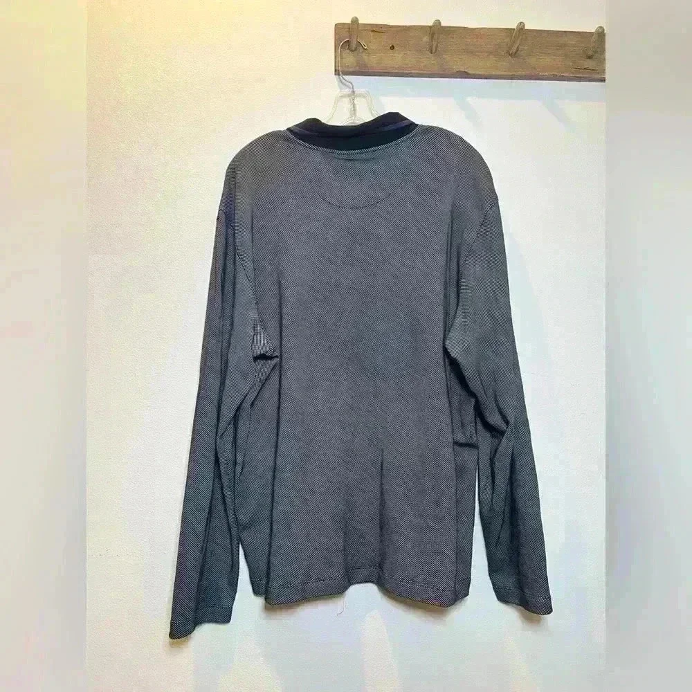 UNTUCKit Polo Shirt Mens XL Large blue Boscarelli Long Sleeve Stretch